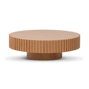 Mesa de Centro Redonda Estriada en Madera