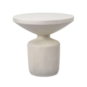 Mesa Auxiliar de Piedra con Pie Estriado