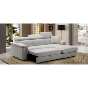 Sofá cama con chaise longue y arcón